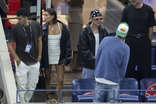 Justin and Hailey Bieber Coordinate in Leather Jackets at the US Open – WWD