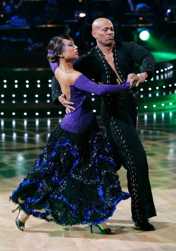 Cheryl Burke and Maurice Greene perform a dance on the seventh season of Dancing with the Stars.