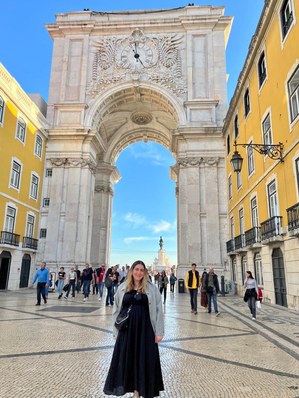 Rachel Dube in Lisbon, Portugal  Rua Augusta Arch