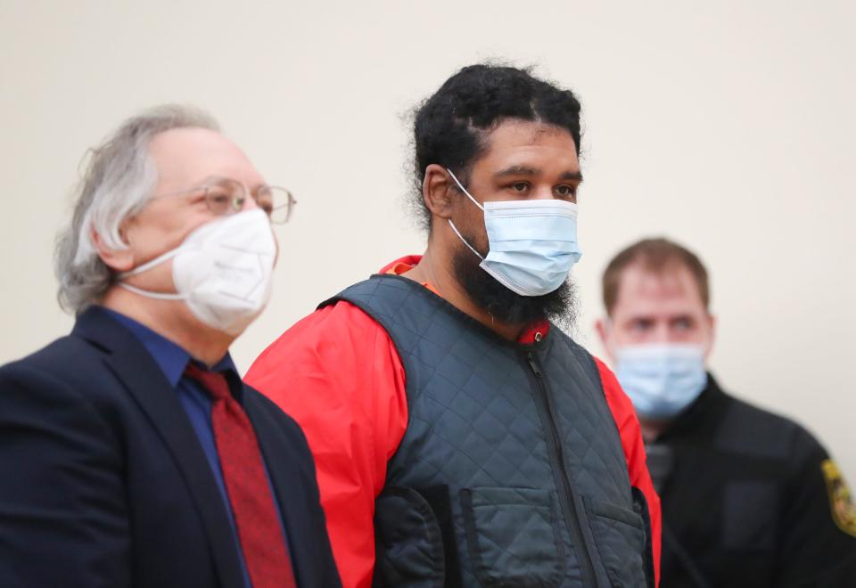 Grafton Thomas appears in the courtroom of Judge Kevin Russo with his attorney Michael Sussman at the Rockland County Courthouse in New City on Wednesday, January 26, 2022. 