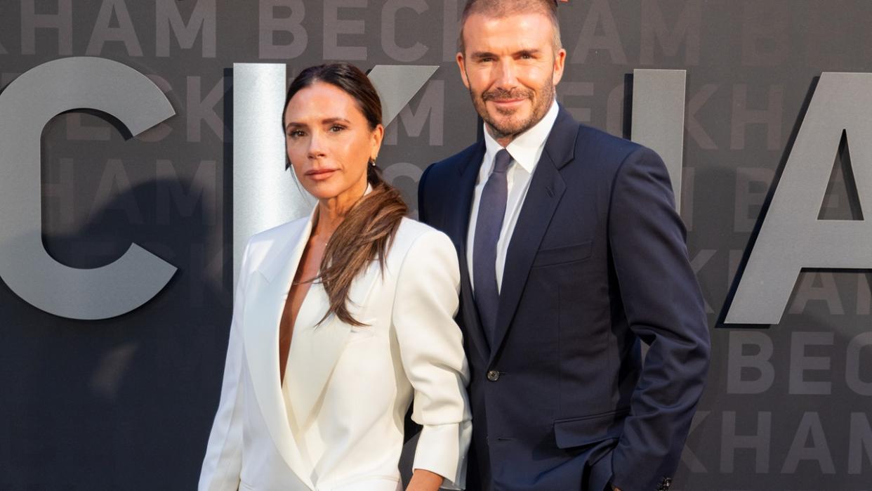  Victoria Beckham and David Beckham attend the UK Premiere of Netflix's Beckham: Limited Series at Curzon Mayfair on October 3rd, 2023 in London, UK. 