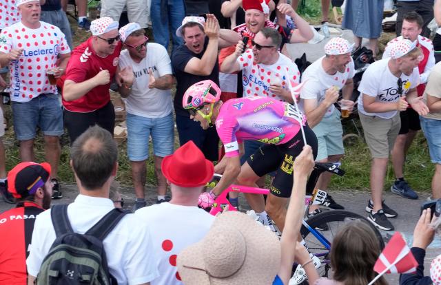 2022 Tour de France Polka Dot KOM T-Shirt Men LARGE + Cycling Cap