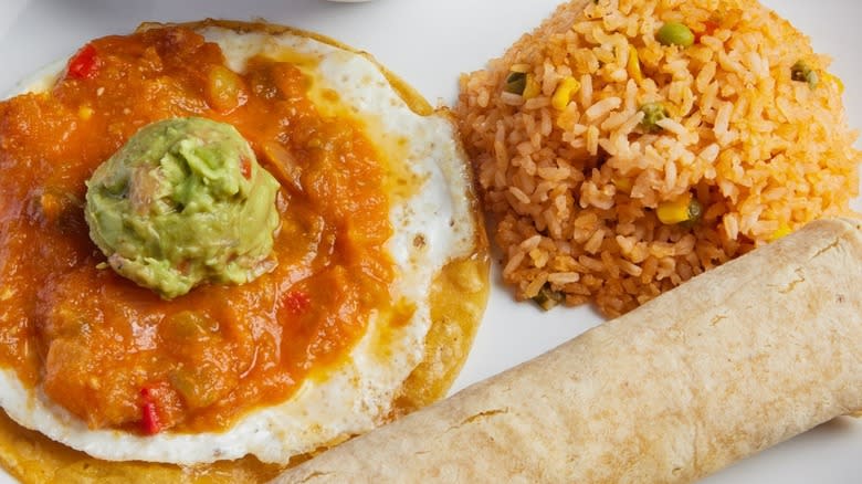 huevos rancheros with rice