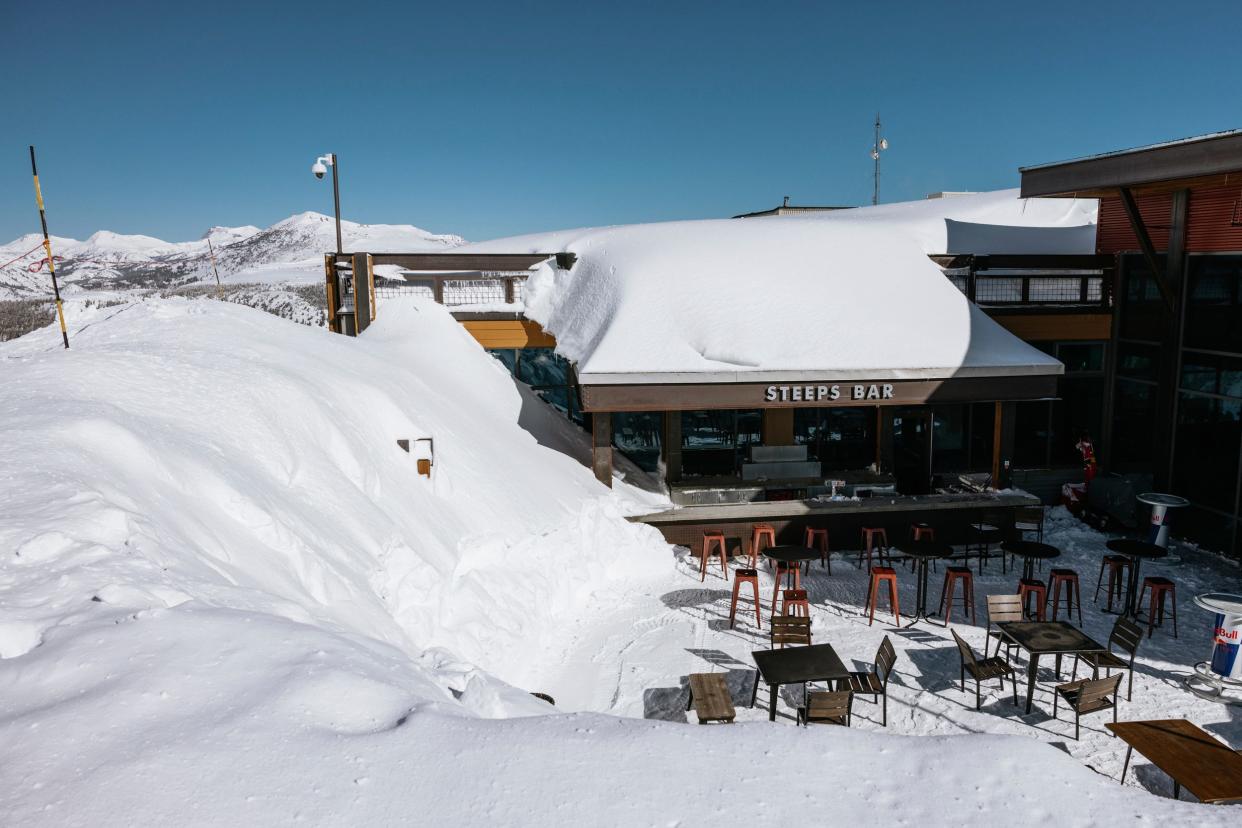 California's Mammoth Mountain ski resort had its snowiest winter on record in 2022-23. (Mammoth Mountain via AP)