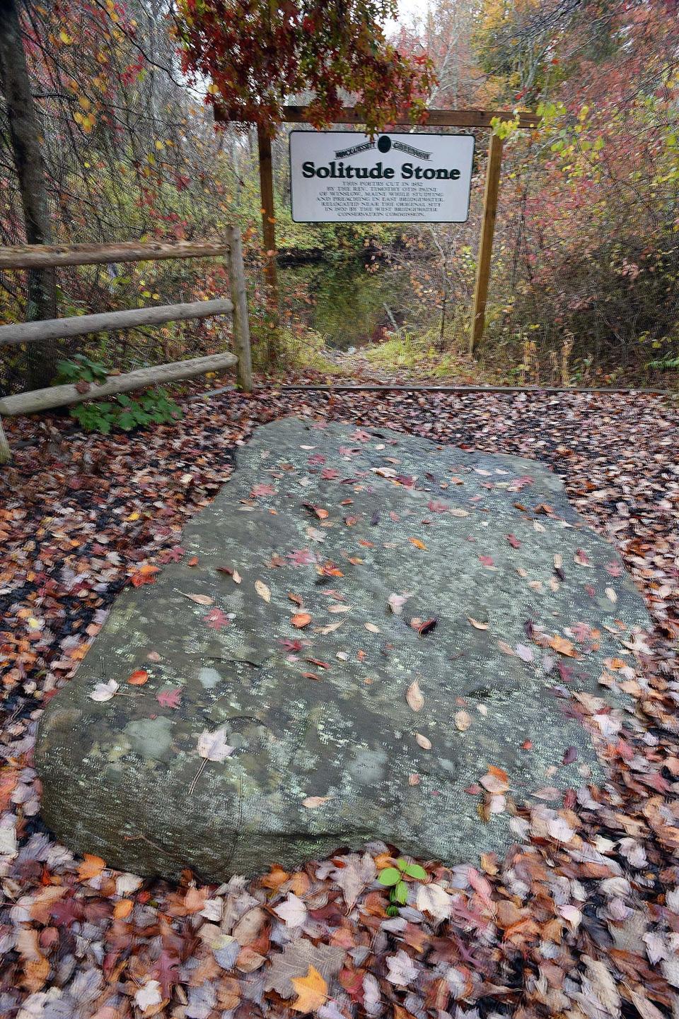 Solitude Stone, Forest Street  in West Bridgewater on Wednesday, Oct. 21, 2020.