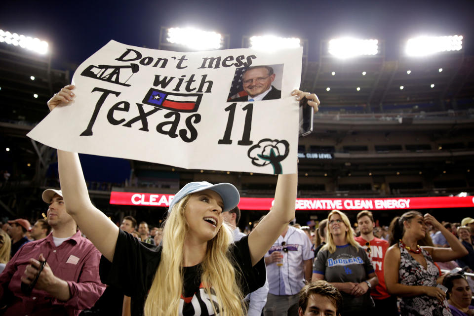 A supporter cheers