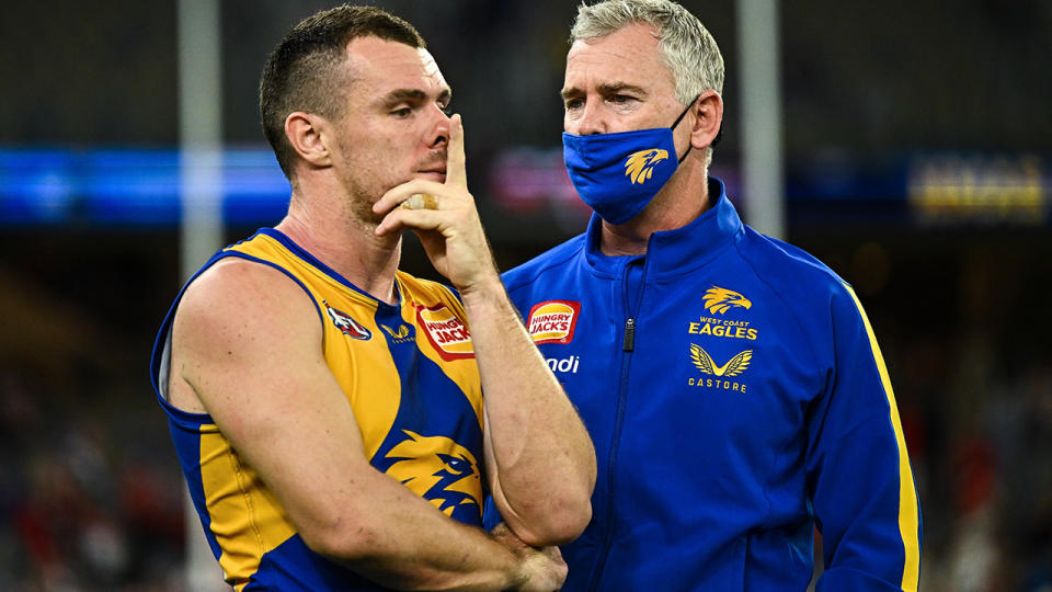 West Coast coach Adam Simpson admits his side desperately needs to start putting some wins on the board. (Photo by Daniel Carson/AFL Photos via Getty Images)