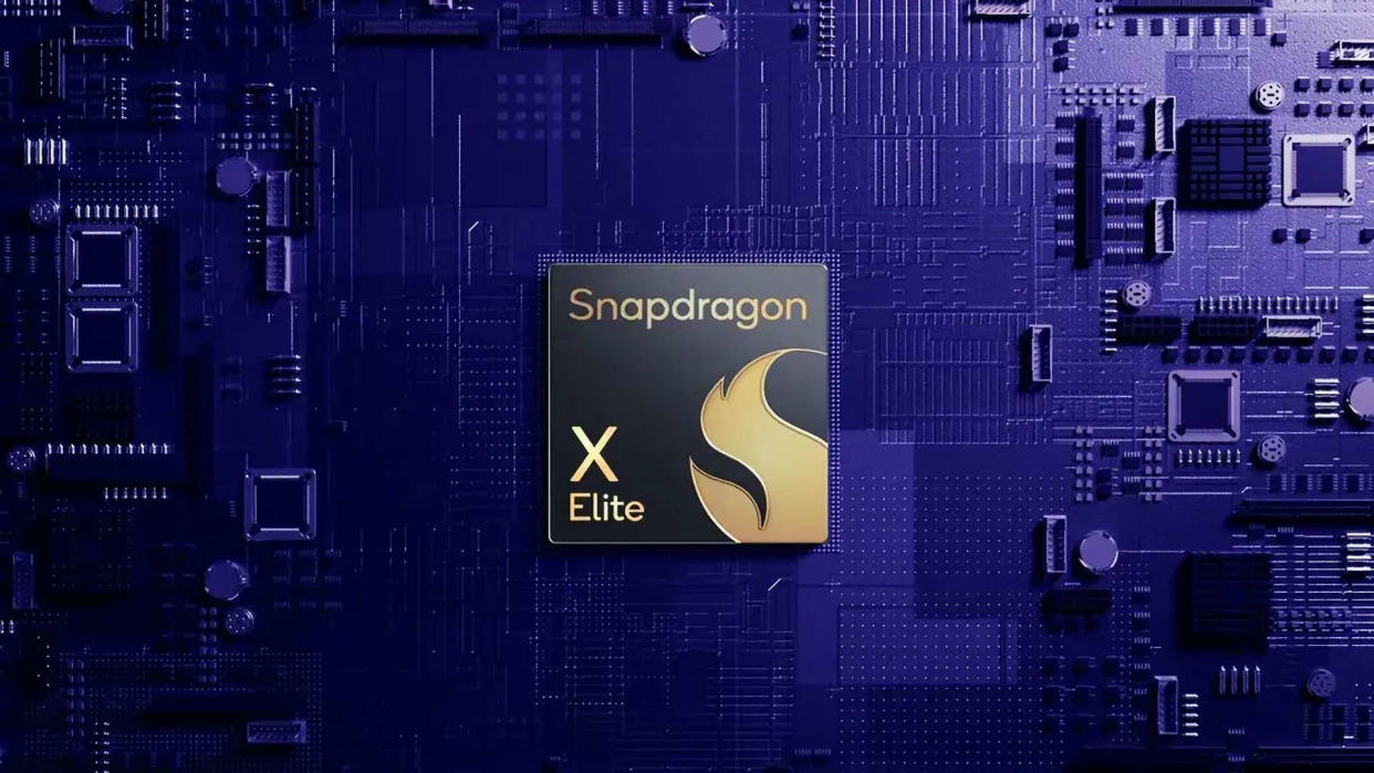  Qualcomm Snapdragon X Elite on an electronic background. 