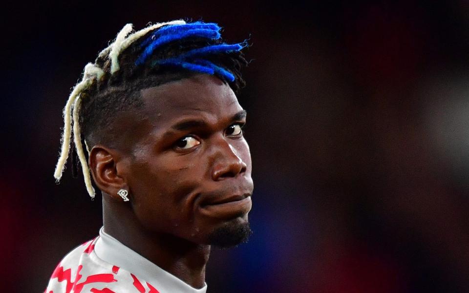 Paul Pogba with blue hair