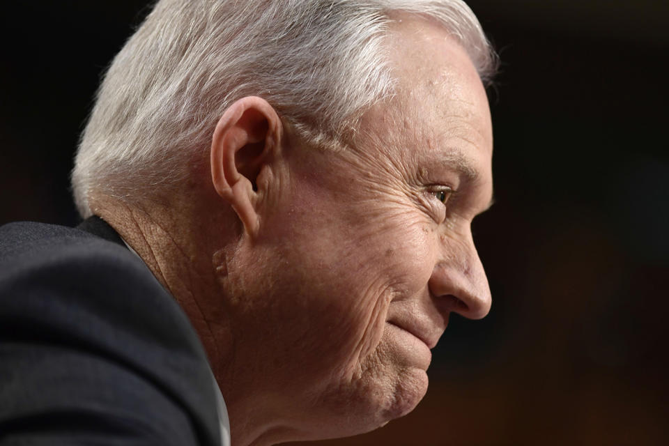 <p>Attorney General Jeff Sessions testifies during a US Senate Select Committee on Intelligence hearing on Capitol Hill in Washington, DC, June 13, 2017. (Photo: Brendan Smialowski/AFP/Getty Images) </p>