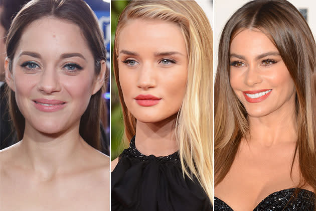 <b>Straight</b> <br>Marion Cotillard, Rosie Huntington-Whiteley, and Sofia Vergara kept their mane simple and straight. It's such a no-fuss hairstyle yet they still manage to look amazing.