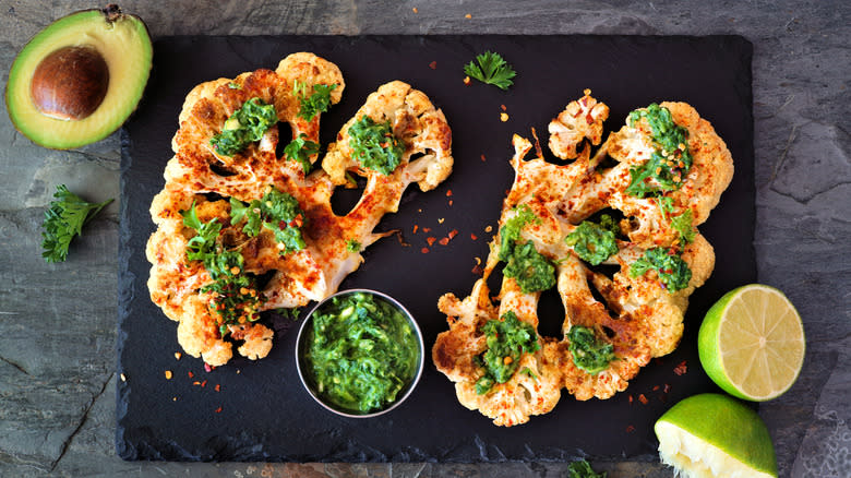 cauliflower served on platter