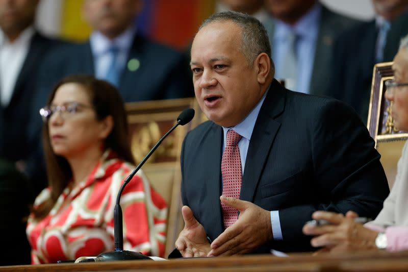 FILE PHOTO: Venezuela's National Constituent Assembly President Diosdado Cabello holds a news conference in Caracas