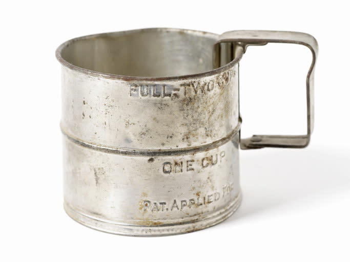 A metal sifter