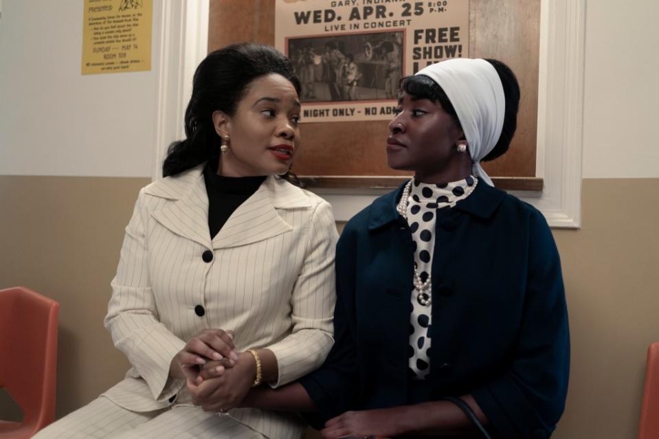 “Genius: MLK/X” features Weruche Opia (left) as Coretta Scott King and Jayme Lawson (right) as Betty Shabazz. (Photo: National Geographic/Richard DuCree)