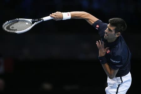 Britain Tennis - Barclays ATP World Tour Finals - O2 Arena, London - 15/11/16 Serbia's Novak Djokovic in action during his round robin match with Canada's Milos Raonic Action Images via Reuters / Tony O'Brien Livepic