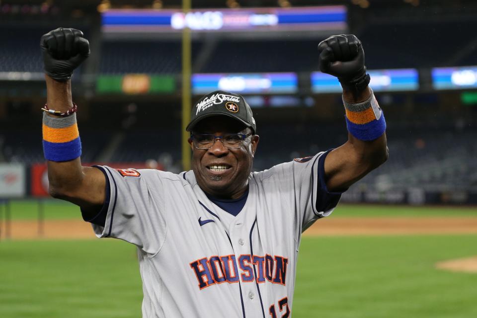 The Astros' Dusty Baker has won more games (2,093) than any manager not to win a World Series.