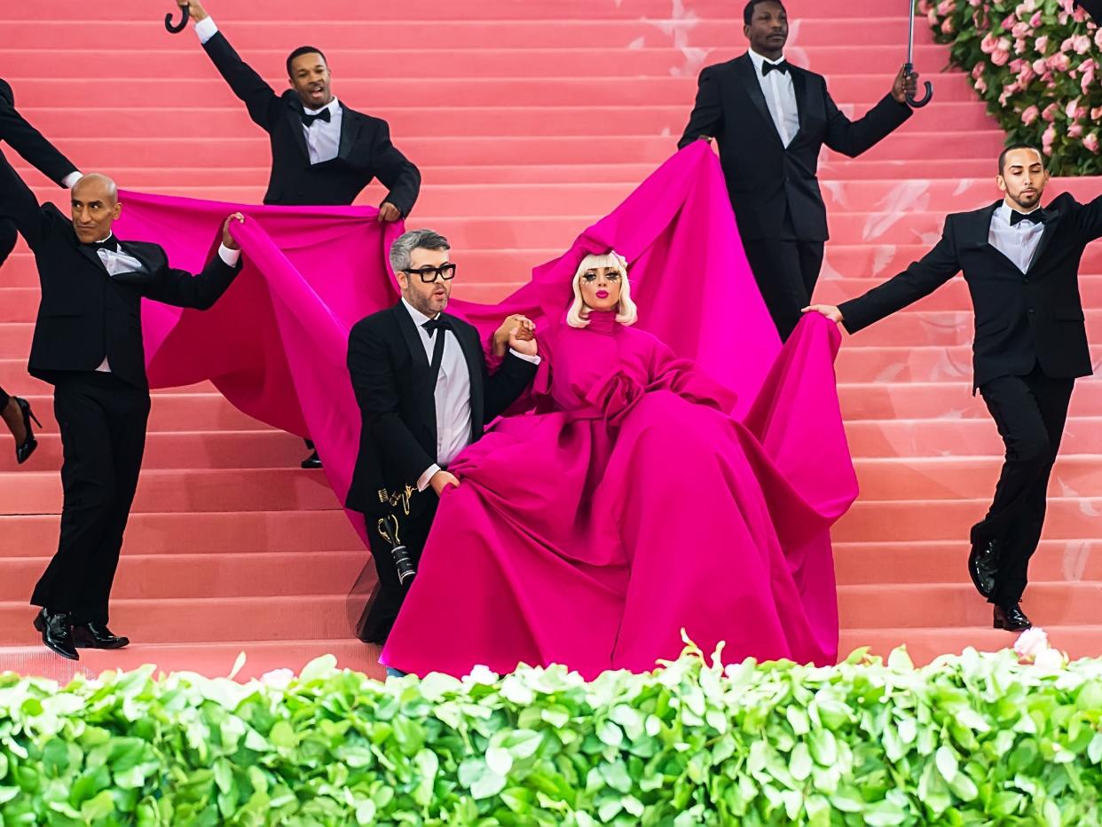 Lady Gaga and Brandon Maxwell arrive at the 2019 Met Gala.