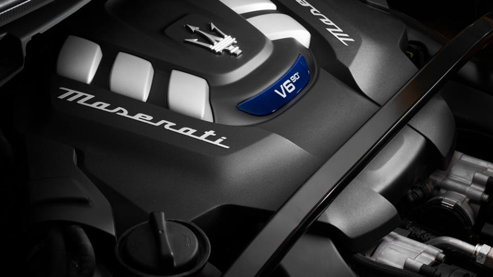 Derived from the Maserati MC20’s Nettuno engine, the Grecale Trofeo’s 3.0-liter, twin-turbo V-6 delivers 457 ft lbs of torque. - Credit: Photo: Courtesy of Maserati S.p.A.