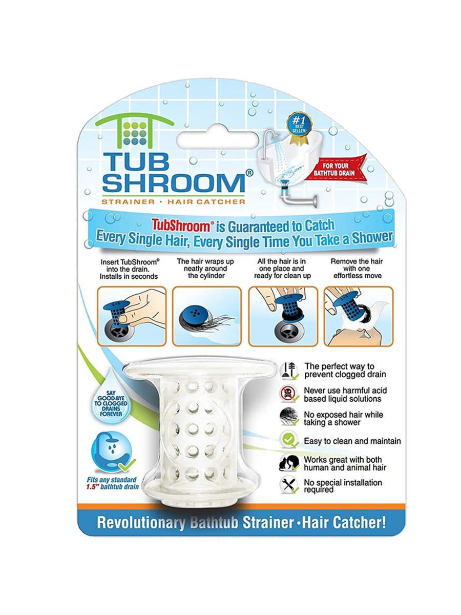 TubShroom The Revolutionary Tub Drain Protector and Hair Catcher