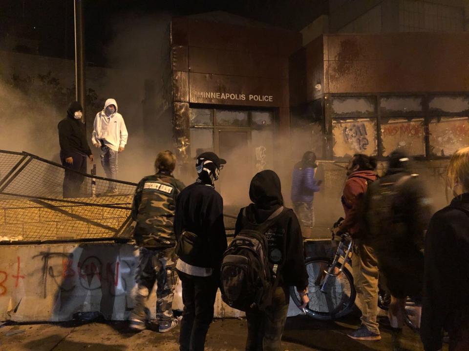 The Minneapolis 3rd Precinct station was overrun by protesters late Thursday.