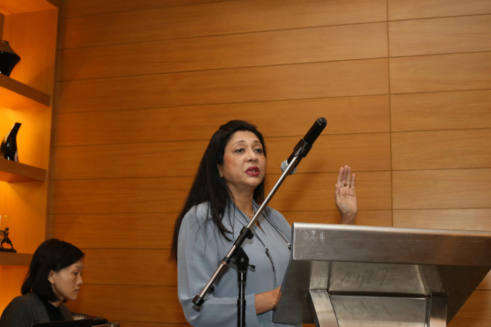 Dr Sharuna Verghis (pictured) and Dr Kana Kulasingam shared their findings from the study, which was funded and supported by the International Labour Organization. — Picture courtesy of Malaysian AIDS Foundation