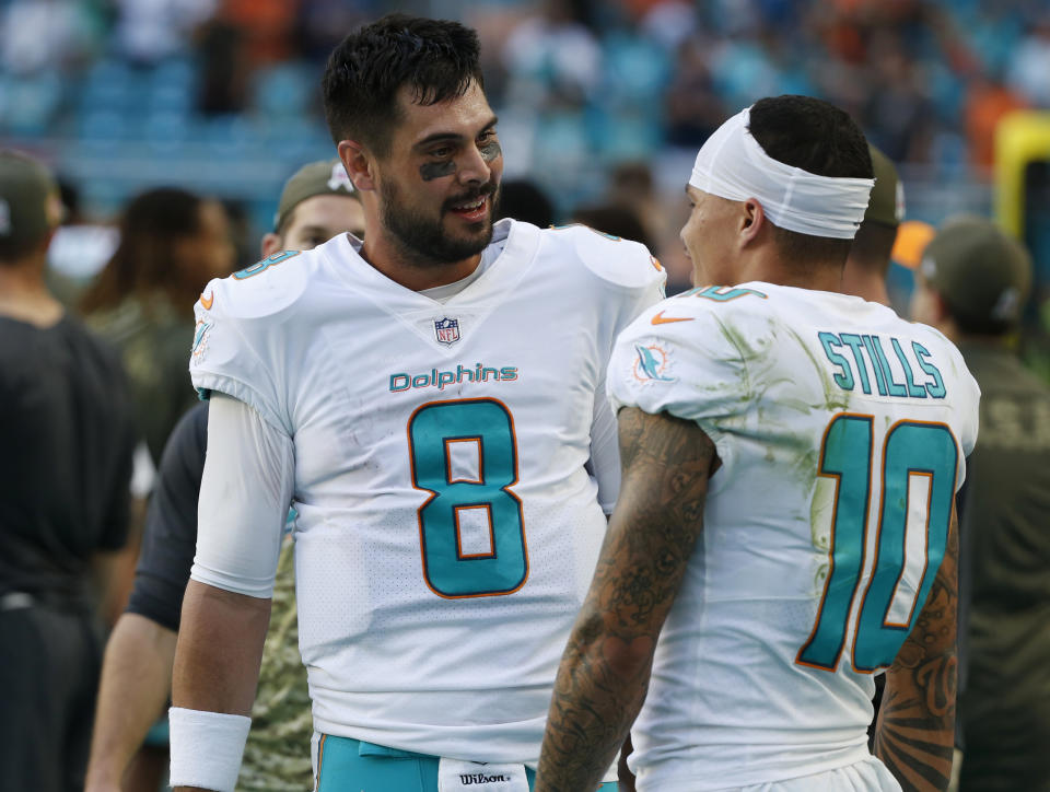 When Matt Moore tosses a touchdown pass, Kenny Stills is typically on the receiving end. (AP Photo/Wilfredo Lee)