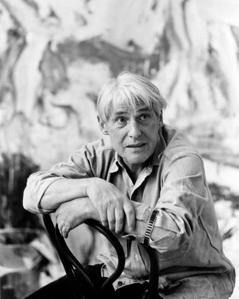 Willem de Kooning in his Long Island Studio, in 1987.