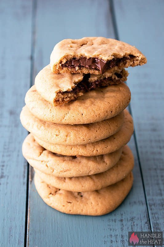 <strong>Get the <a href="https://www.handletheheat.com/nutella-stuffed-peanut-butter-cookies/" target="_blank">Nutella-Stuffed Peanut Butter Cookies</a> recipe from Handle The Heat</strong>