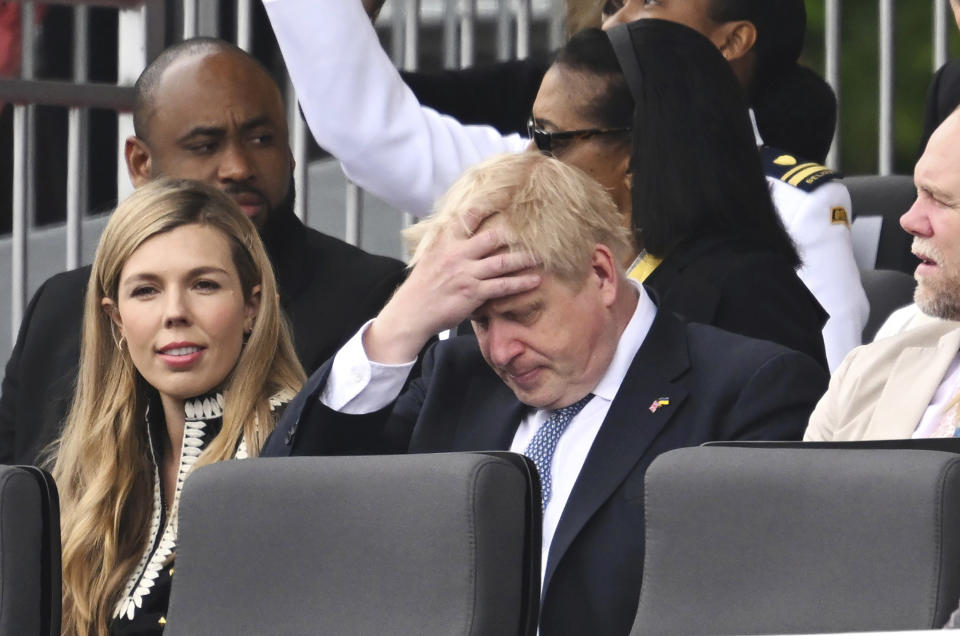 Boris Johnson has been unable to avoid public anger, even during the Platinum Jubilee weekend to celebrate the queen. (Chris Jackson / AP)