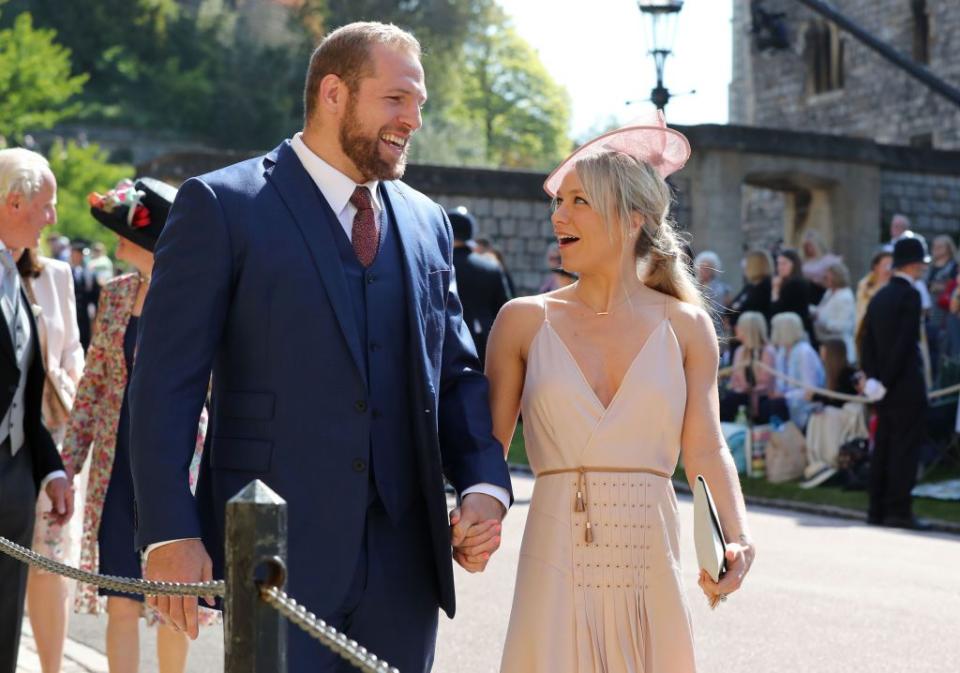 James Haskell and his fiancee Chloe Madeley