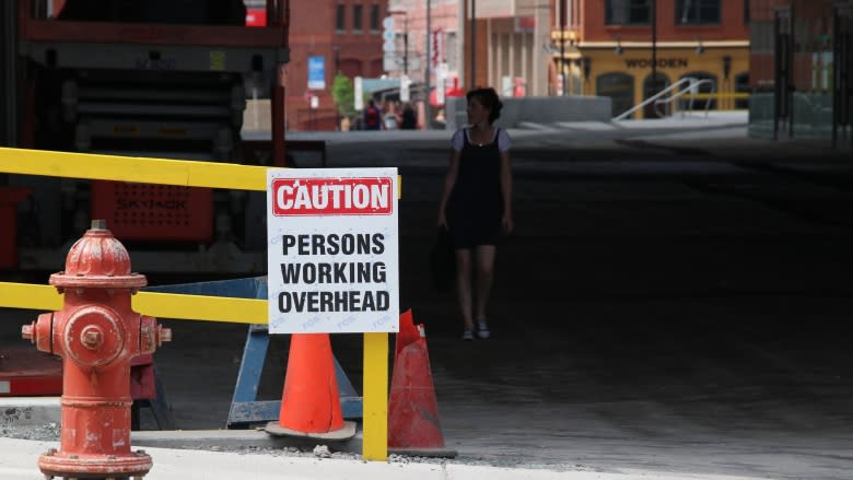 Watch out for falling debris at Nova Centre, pedestrian warns