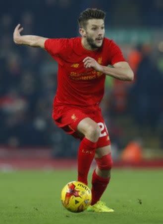 Britain Football Soccer - Liverpool v Southampton - EFL Cup Semi Final Second Leg - Anfield - 25/1/17 Liverpool's Adam Lallana in action Reuters / Phil Noble Livepic
