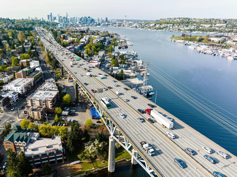 The I-5 Bridge in Seattle, Washington.