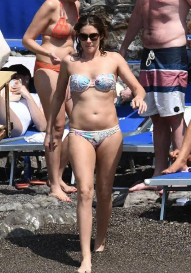 Georgia Love in a floral bikini enjoying her Italian getaway back in September. Source: Backgrid