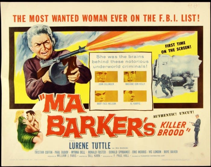 Movie poster on Ma Barker story.