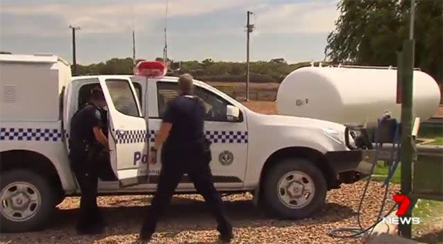 Police at the Salt Creek scene. Picture: 7 News