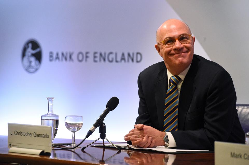 Chair of the US Commodity Futures Trading Commission, J. Christopher Giancarlo attends a press conference at the Bank of England in London on February 25, 2019. - Britain and the United agreed Monday to maintain how multi-trillion dollar financial transactions are carried out between the two countries after Brexit, aiming to avoid market uncertainty when the UK leaves the EU. The UK and US carry out trades of derivatives -- securities whose value is based on an asset such as currencies, stocks and commodities -- worth a combined $2.4 trillion daily, Bank of England governor Mark Carney told a press conference in London. (Photo by Kirsty O'Connor / POOL / AFP)        (Photo credit should read KIRSTY O'CONNOR/AFP via Getty Images)