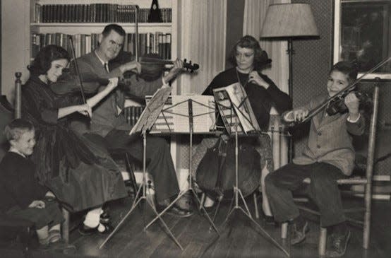 Lower left, Steve Abbot, now 71, is shown in the 1950s as a young boy, with his family, who were musicians in Billerica. At age 4, with Down syndrome, he was placed in the Dever State School in Taunton.