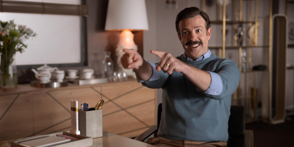 Jason Sudeikis in “Ted Lasso,” premiering globally on Friday, August 14, on Apple TV+.