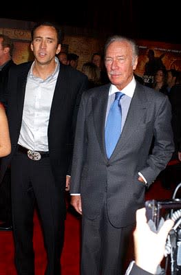 Nicolas Cage and Christopher Plummer at the LA premiere of Touchstone's National Treasure