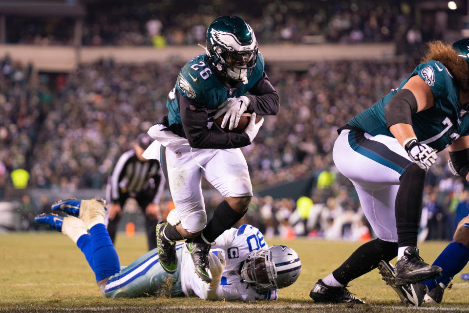 Philadelphia Eagles running back Miles Sanders ran for 867 yards in 2020. (Bill Streicher/USA TODAY Sports)