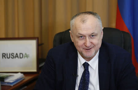 Russian Anti-Doping Agency (RUSADA) Director General Yuri Ganus speaks during an interview at his office in Moscow, Russia March 28, 2018. REUTERS/Maxim Shemetov