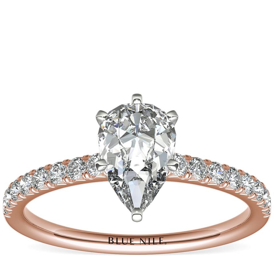 French Pavé Diamond Engagement Ring. Image via Blue Nile.