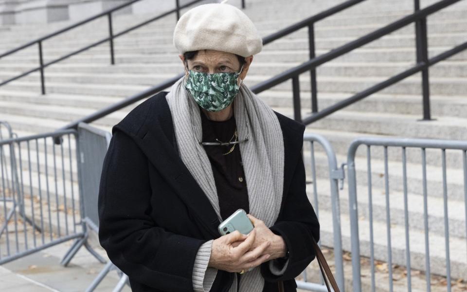 Isabel Maxwell, president emeritus of Cyren Ltd. and sister of Ghislaine Maxwell, exits from the federal courthouse in New York - Bloomberg