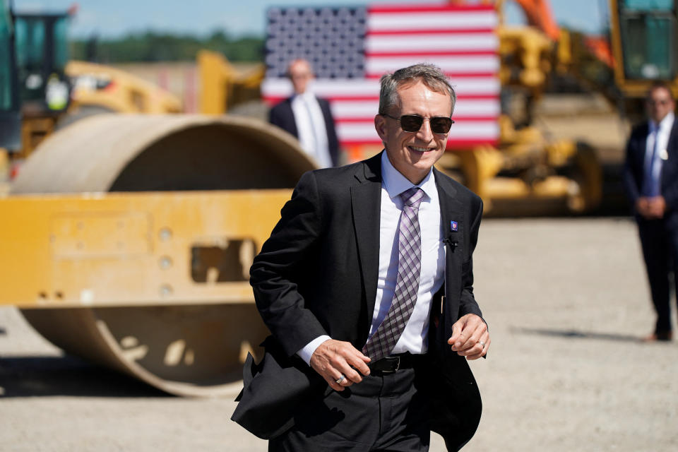 Intel CEO Pat Gelsinger attends the groundbreaking of the new Intel semiconductor manufacturing facility in New Albany, Ohio, U.S., September 9, 2022. REUTERS/Joshua Roberts