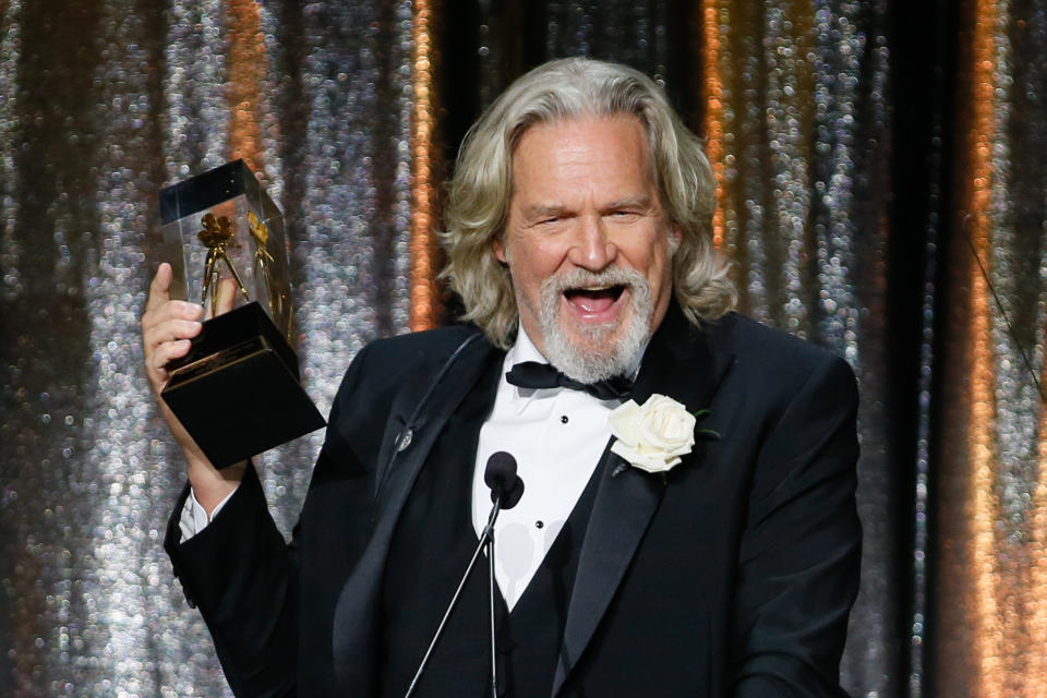 ASC Board of Governors Award honoree Jeff Bridges accepts his award at the 33rd annual ASC Awards and The American Society of Cinematographers 100th Anniversary Celebration at the Ray Dolby Ballroom at Hollywood & Highland, Saturday, February 9, 2019 in Hollywood, California. (Photo by Danny Moloshok/imageSPACE / SIPA USA)