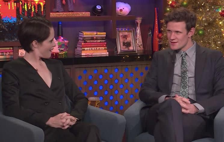 During an appearance on Watch What Happens Live with Andy Cohen, the 35-year-old actor was asked by a fan who should play Suits star Meghan, and it didn't take long for Selena's name to come to his mind - Matt with co-star Claire Foy during that interview. Source: Watch What Happens Live