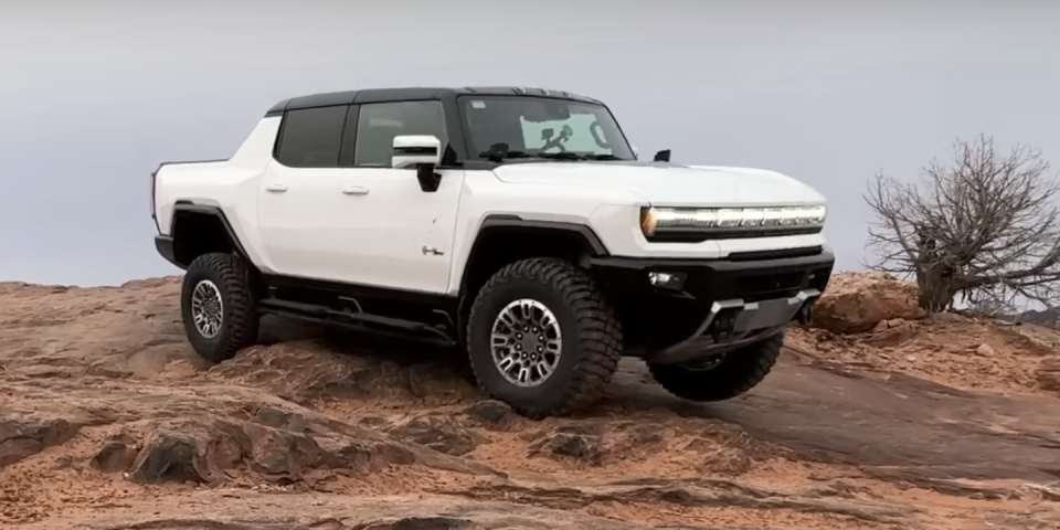 gmc hummer ev off roading in moab