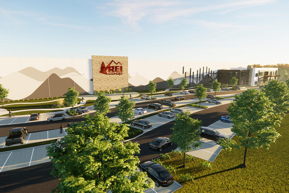 A rendering of REI Co-op’s new Lebanon, Tenn., distribution center, slated to open in 2023. - Credit: Courtesy of REI Co-op